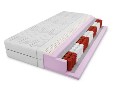 Produktbild von 4ALL HOME Taschenfederkernmatratze M13 H2/H3 mit Latex & Komfortschaum – 7-Zonen Matratze orthopädisch - Beidseitig nutzbar - Abnehmbarer Bezug - Hypoallergen 140x200 cm Bezug: Weiß