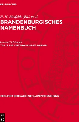 Produktbild von Brandenburgisches Namenbuch, Teil 5, Die Ortsnamen des Barnim