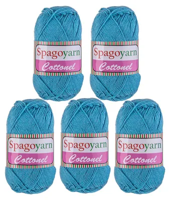 5 x 100g Strickgarn Cottonel Uni Häkelwolle Handstrickgarn oldtimerblau