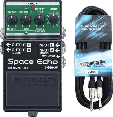 Produktbild von Boss RE-2 Space Echo Effektpedal mit Klinkenkabel