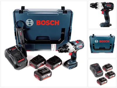 Image de Bosch GSB 18V-85 C Perceuse-visseuse à percussion sans fil 18V 85Nm 1/2" Brushless + 3x batterie 5,0Ah + chargeur + L-Boxx