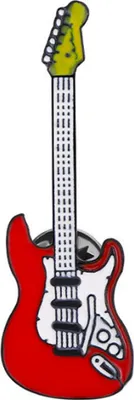 Produktbild von E-Gitarre Pin Brosche Miniblings Anstecknadel Gitarrist Gitarre Schwarz rot