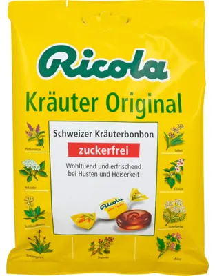 Immagine prodotto di Ricola Kräuter Original caramelle svizzere alle erbe senza zucchero, 75 g caramelle