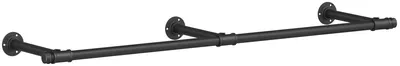 Produktbild von Kleiderstange - Wandmontierte Garderobenstange - 68 kg Tragkraft - Nicht klappbar - Modernes Design - Schwarz
