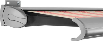 Produktbild von SOLUNA Kassettenmarkise Exclusiv 4,5x1,5 Stoff Dessin 8430 Gestell E6EV1 silber eloxiert Antrieb links inkl. Motor und W