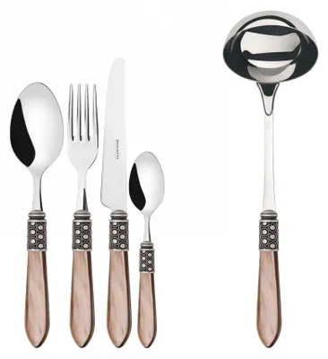 Image de OPTICAL Bague argent vieilli, service de couverts 49 pièces, coffret en wengé, Casa Bugatti