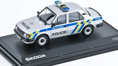 Productafbeelding van Skoda 120L (1984), politieauto - zilverkleurig, ABREX, schaal 1:43