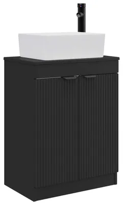 Produktbild von vidaXL Badezimmerschrank mit Waschbecken Schwarz 54 x 35 x 83 cm