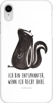 Produktbild von Mr. & Mrs. Panda Iphone XR Handyhülle Stinktier Sitzen - Weiß - Geschenk, Wildtier, Spruch, Raubtier, Skunk, Premium Kunststoff, Recht, Handy Case