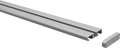 Produktbild von Interdeco Gardinenschiene / Vorhangschiene Aluminium Silbergrau, Typ Slimline, 1-/2-läufig Wendeprofil, 240 cm