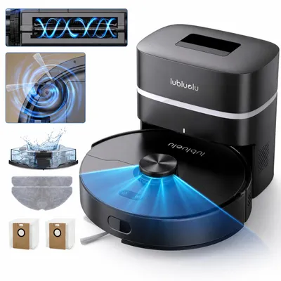 Zdjęcie produktu dla Robot odkurzacz i mop Lubluelu L50 MAX, moc ssania 7500 Pa, technologia zapobiegająca plątaniu włosów, stacja dokująca z automatycznym opróżnianiem o pojemności 2,5 litra oraz sterowanie za pomocą aplikacji