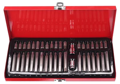 Obrázok produktu pre SIXTOL Sada náradia TORX 1 | Sada bitov TORX v kovovom kufríku, 40 kusov.