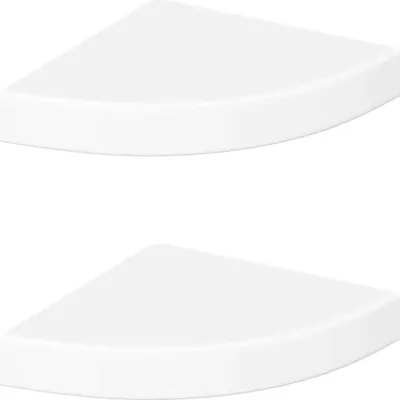 Image de vidaXL Étagères coulissantes d'angle 2 pcs. Blanc brillant 25x25x3,8 cm MDF