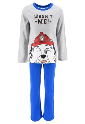 Produktbild von Paw Patrol Jungen Schlafanzug Kinder Pyjama Marshall, Farbe:Grau, Größe Kids:98