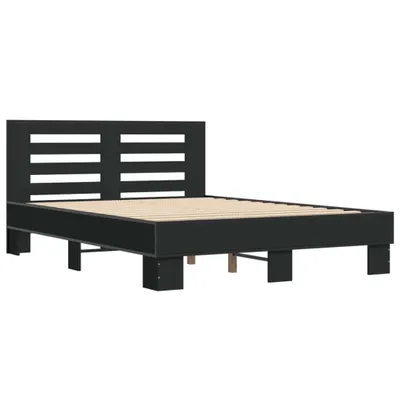 Produktbild von Bettgestell Schwarz 140x200 cm Holzwerkstoff und Metall