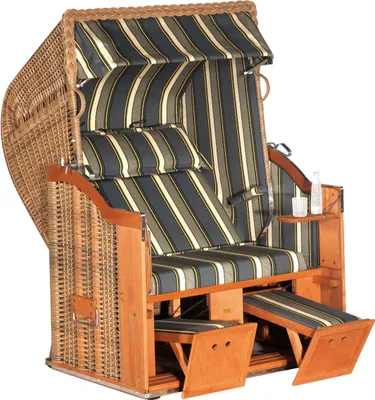 Produktbild von Sonnenpartner Strandkorb Classic 2-Sitzer Halbliegemodell marone/anthrazit mit Sonderausstattung
