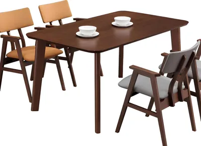 Immagine prodotto di Tavolo da pranzo di design in legno + 4 sedie poltrona set soggiorno imbottito nuovo