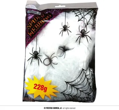 Obrázek produktu pro Pavučina bílá s 4 pavouky - Halloween - 228 g