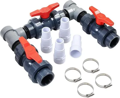 Produktbild von Bypass Pool Set, ? 50 mm Wärmepumpe Pool Anschluss Set, Pool Bypass Set Wärmepumpe mit 32mm 38mm Schläuchen, Poolheizung Schwimmbecken Solar Heizung Pool Bypass, Bypass Set