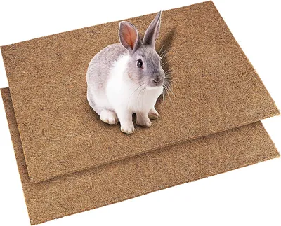 Produktbild von Nagerteppich aus Kokosfasern, 60 x 40cm, extra dick und rutschfest, für alle Kleintiere, Nagermatte Nager-Teppich Bodenabdeckung (2 Stück)