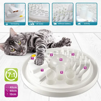 Imagen del producto de EDUPET 05005AA, Juguete para gatos "Cat Love Intelligence", centro de juegos para gatos, color blanco