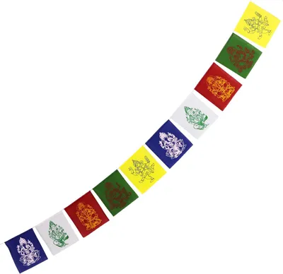 Produktbild von Gebetsfahne - Flagge - Ganesha - Stoff - bunt - ca. 18 x 16 cm