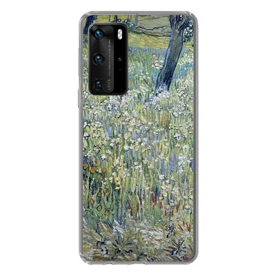 Produktbild von MuchoWow® Handyhülle Schutzhülle Hülle für Huawei P40 Pro Baumstämme im Gras - Vincent van Gogh Silikon Softcase Handy Hülle - Schutz