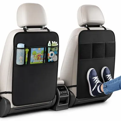 Productafbeelding van 2 stuks autostoel rugleuning organizers, gemaakt van 600D Oxford-stof, opbergtassen