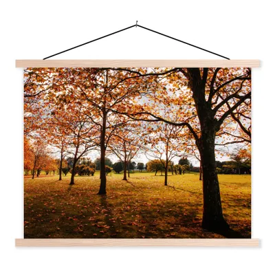 Produktbild von MuchoWow® Textilposter Herbst - Herbstblätter - Natur 60x45 cm mit holzfarbenen Rahmen - Bild
