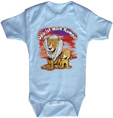 Produktbild von Babystrampler mit Print - Opa ist mein Kumpel - 08315 versch. Farben Gr. 0-24 Monate Color - hellblau Größe - 0-6 Monate