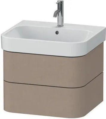 Produktbild von Waschtischunterbau HAPPY D.2 PLUS 575x490mm 2 Schubk we s-matt o ES weiß supermatt ohne Einrichtungssystem