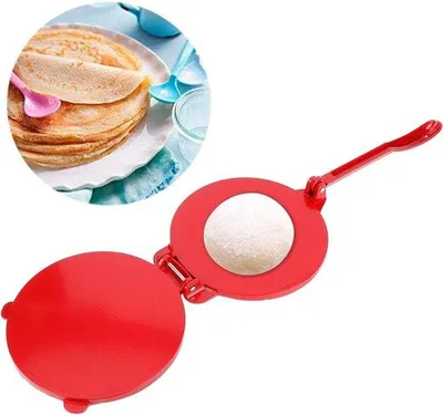 Image de Presse à tortillas manuelle de 20 cm avec poignée rabattable - Appareil à pizza et pétrin