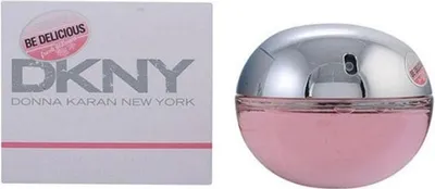 A product shot of a perfume bottle and its packaging.