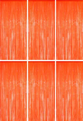 Produktbild von 6x Lametta Vorhang - orange - 91x244 cm