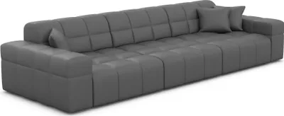Produktbild von Echtleder 4-Sitzer Couch Nivara Dunkelgrau