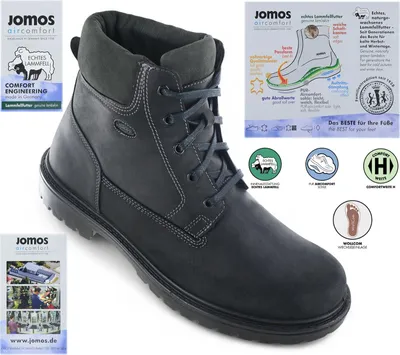Produktbild von JOMOS Alpina Boots - Herren Winter Stiefel mit Lammfell Gefüttert - Leder Schwarz 456510-430-0044 , EU 48 UK 12.5