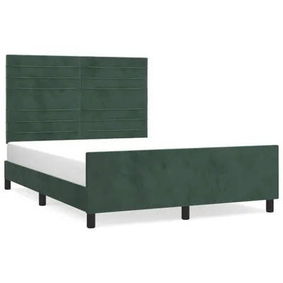 Zdjęcie produktu dla Rama łóżka bez materaca, ciemnozielone, 140x190 cm, aksamit