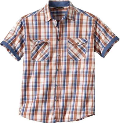 Immagine prodotto di Atlas For Men - Camicia da uomo AF190 (5XL) (ecru/rosso mattone/blu)