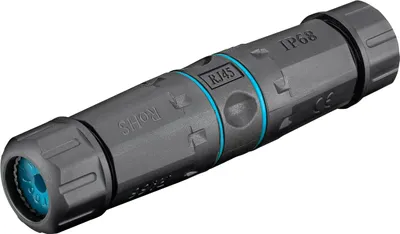 Produktbild von Verbinder für Netzwerkkabel Cat.6a STP werkzeugfrei (schwarz, outdoor)