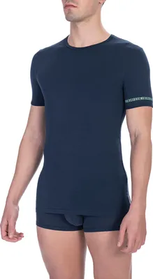 Produktbild von BIKKEMBERGS Herren T-Shirt 2er-Pack T-Shirts Kurzarm Rundhals Stretch-Baumwolle Doppelpack Artikel BKK1UTS09BI, S - EU S - US XS - FR 2, Cotone 95%,Elasthan 5%