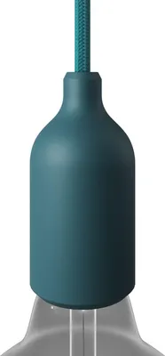 Image de Kit Creative-Cables pour douille E27 en silicone avec serre-câble dissimulé - Bleu pétrole
