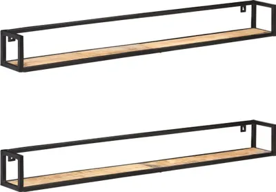 Produktbild von Wandregale 2 Stk. 160 cm Raues Mangoholz