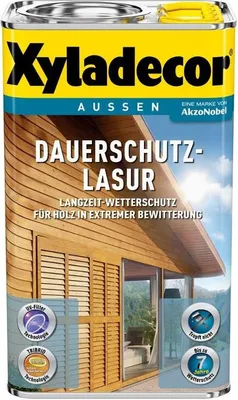 Produktbild von Xyladecor Dauerschutz-Lasur, Fertig gemischt, 12 m²/L, 4 l