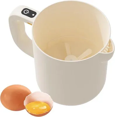 Productafbeelding van Elektrische keukenmixer - Oplaadbare handmixer - Geschikt voor bakken en mengen - Draadloos en draagbaar - 1 liter inhoud - Beige
