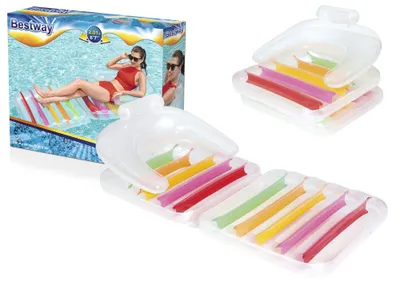 Produktbild von Bestway® Luftmatratze Summer Colors™ mit Rückenlehne + klappbarem Fußteil 201 x 89 cm
