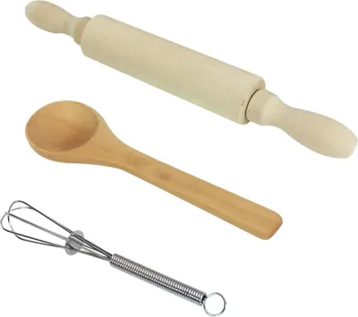 Produktbild von Koch- und Backset für Kinder, 13-teilig, mit Kochmütze, Schürze, Ofenhandschuh, Küchenutensilien, Kinder-Rollenspielset, pädagogisches Geschenk für Jungen (blau)
