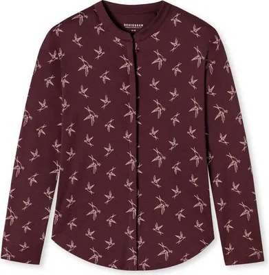 Produktbild von Schiesser Damen Longsleeve Mix & Relax - burgund - Größe 44