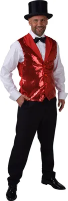 Produktbild von M216263-07-M-L rot Herren Pailletten Weste Show Kostüm Gr.M-L=52-56