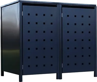 Produktbild von 2 Tailor Mülltonnenboxen Basic für 120 Liter Tonne Stanzung 2 komplett Anthrazit