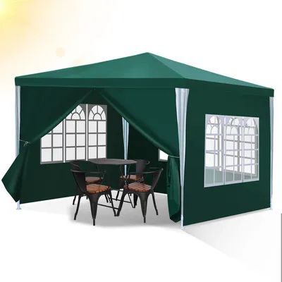 Produktbild von Pavillon Gartenzelt – Praktisches Strandzelt, einfache Montage mit Easy-Klett, ideal für Partys Grün 3x3m
